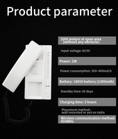 Interphone sans fil pour bureau appartement hôtel restaurant avec 2way conversation audio avec batterie rechargeable
