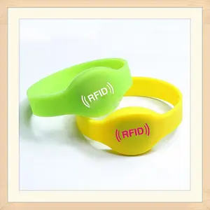 Fabrieksprijs Beschrijfbare Ev1 4K Chip Polsband 125Khz Siliconen Stof Geweven Armband Passieve Nfc 13.56Mhz Rfid Polsbandjes