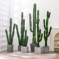 Ornement d'intérieur de cactus artificiel de style nordique Plante artificielle en pot vert pour la décoration de fenêtre ou de sol