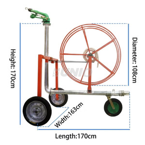 Chariot d'arrosage mobile polyvalent pour terrains en pente et plates, avec enrouleur de tuyau et canon à eau longue portée - Product Image 3