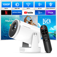 Proyector Inteligente 1080P con Enfoque Automático y Evitación de Obstáculos HY320 Pro Nuevo 400 ANSI Air Mouse WiFi 6 BT5.4 Cine en Casa