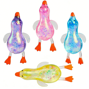 Glitter Colorful Slow Rebound Maltose Duck Stress Relief <b>Ball</b> Super Soft TPR Portable <b>Squeeze</b> Toy Fidget Duck - Product Image 5