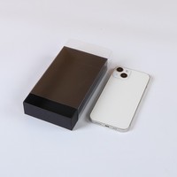 Boîte à tiroir en papier recyclable personnalisée avec fenêtre transparente en PVC mat, boîte coulissante en carton kraft noir, rouge, blanc, emballage cadeau
