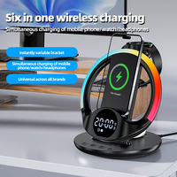 Snelle 15W Magnetische Draadloze Oplader voor iPhone & Apple Watch met 6-in-1 Functies: Klok, Nachtlampje