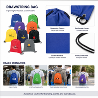Großhandel Promotion Custom Logo Sporttasche Wasserdichte Polyester Nylon Sport Kordel zug Einkaufstasche