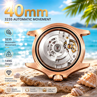 Montre mécanique de haute qualité 3235, mouvement de luxe de la marque AR Factory, 40 mm, or rose, montre de sport pour homme, chronométrage, montre de yacht