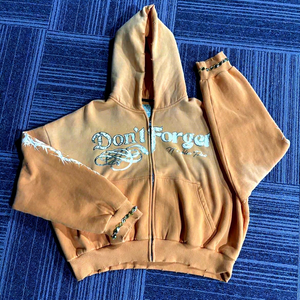 HD2548 erkekler yüksek kaliteli pamuk kalın ağır polar fermuarlı kapüşonlu eşofman üstü damla omuz puf baskı boy Hoodie özel - Product Image 1