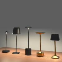 Lámpara personalizable Bazh regulable para decoración del hogar, lámpara de mesa Led dorada, USB batería recargable, lámparas de mesa de cristal inalámbricas de lujo