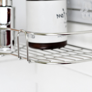 Rustproof không có khoan Wall Mount dầu gội tắm Caddy Kệ góc thép không gỉ phòng tắm giá - Product Image 6