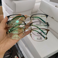 Monture de lunettes optiques vintage en métal à monture complète, design tendance, avec logo personnalisé en acétate, pour hommes, vente en gros