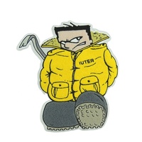 Patch brodé personnalisé avec fixation auto-agrippante et thermocollante, sur fond sergé, à coudre ou à repasser