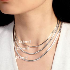 Chaîne de clavicule pour femme Xinfly en or 18 carats italien, maille serpent souple, haut de gamme, simple, tendance, or massif - Product Image 2