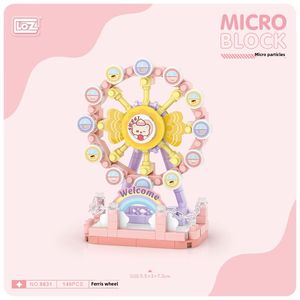 Pour LOZ Micro particule série modèle jouet assemblé blocs de construction avec carrousel aérien chaise volante grande roue Pirate Shi - Product Image 3