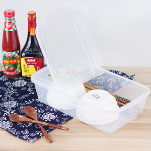 Transparent Rectangle Food <b>Storage</b> Box Flip Top Lid Plastic <b>Container</b> For <b>Kitchen</b> Use - Product Image 2