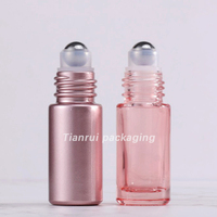 Bouteilles de parfum portables en verre de 5ml, 10ml, en gros, en or Rose, en rouleau d'huile essentielle