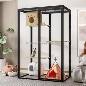 Lüks kedi evi yüksek kaliteli büyük uzay ile kapı ahşap kedi evi ahşap kedi kafesi pet için - Product Image 3