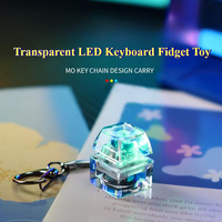Capuchons de touches de clavier en plastique personnalisés, transparents, LED, changeant de couleur, légers, jouets anti-stress, porte-clés, bouton de décompression pour les doigts