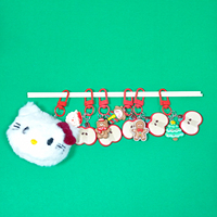 Petite pomme rouge père noël acrylique mousqueton chaîne pendentif forme géométrique Xinyang marque rouge placage mignon léger