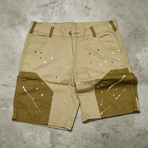 Shorts cargo en toile pour homme, taille mi-haute, motif imprimé, style workwear, boutonnés, pour l'été - Product Image 1