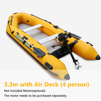 Bateaux à rames et kayaks en PVC au design tendance, modèles populaires de 2m, 3m, 4m, bateau de pêche gonflable avec moteur hors-bord