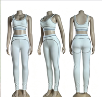 Y0998 Ensemble 2 pièces tendance : débardeur de sport sans manches 9 couleurs et pantalon taille haute push-up, vente en gros