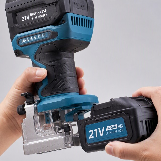 Brushless Cordless Wood Trimmer Router, Rechargeable Woodworking Edge Trimmer, Wood Slotting Carving Milling Machine