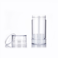 Tube vide en plastique transparent rond de 30g, 50g, 75g pour déodorant solide anti-transpirant avec bouchon à vis à poussoir et joint d'étanchéité