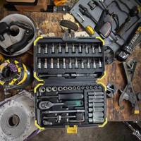 Offre Spéciale : Ensemble d'outils CR-V 53 pièces pour réparation, avec mallette de rangement personnalisée OEM, comprenant clés à douille et clés à cliquet, pour usage automobile et domestique