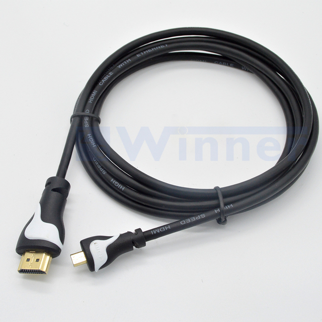Wholesale Micro HDMI to HDMI Cable 4K 60Hz 24K Gold Plated Pure Copper PVC Video Cord for Home Theater Projector HDTV