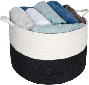 <strong>Easter</strong> Gift Basket Extra Large Size Rope Woven Basket Blanket Storage Basket with Handles Clothes Laundry <strong>Hamper</strong> - Product Image 5