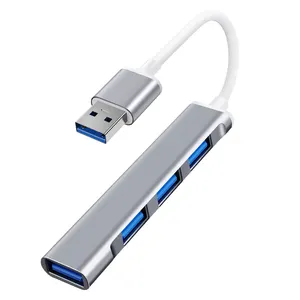 4 1 멀티 포트 도킹 스테이션 USB 3.0 USB 3.0 알루미늄 합금 허브 어댑터 컴퓨터 전송 데이터 USB C 허브 어댑터