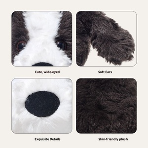 Adorable <span class=keywords><strong>perro</strong></span> de peluche Border <span class=keywords><strong>Collie</strong></span>-Animal de peluche suave, juguete realista para cachorros en <span class=keywords><strong>blanco</strong></span> y negro, regalo perfecto para los amantes de los perros - Product Image 3