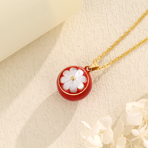 Merryshine Pendentif Clochette Musicale Ange des Vœux Fleur, Collier Llamador De Angeles Fête des Mères, Bijoux Future Maman - Product Image 3