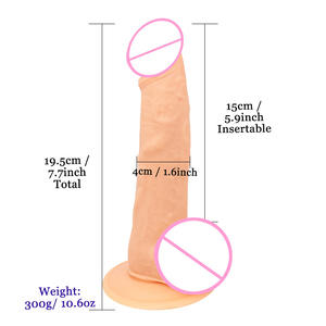 Slanke Kleine Penis Pvc Zuignap Kleine Penis Koffie Gekleurde G-Spot Kunstmatige Penis - Product Image 6