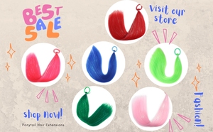 Extension per Coda di Cavallo <span class=keywords><strong>Viola</strong></span>/Blu/Rosa con Tinsel, Accessori per <span class=keywords><strong>Capelli</strong></span> Sintetici per Ragazze, 20 Pollici - Product Image 4