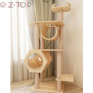 Multi-Livello di Alberi Gatto Sisal-Coperto <span class=keywords><strong>Maine</strong></span> <span class=keywords><strong>Coon</strong></span> Albero Del Gatto, Torre di Legno di Condominio Per Gattini Grande Gatto - Product Image 5