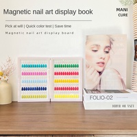 Présentoir magnétique professionnel double face détachable pour nail art, support en plastique acrylique pour nuancier de couleurs, livre de couleurs pour ongles