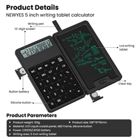NEWYES-Calculatrice électronique pliable, tablette LCD, tableau d'écriture manuscrite de 5 pouces, 12 chiffres