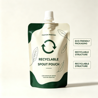 Pochettes souples personnalisées avec bec verseur, recyclables, petit MOQ, pour sauces liquides, cosmétiques, recharges et produits ménagers