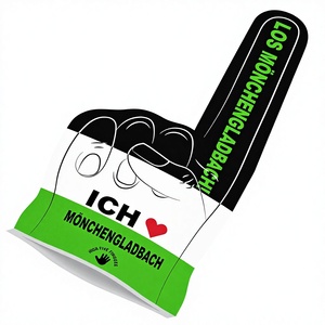 HIGH FIVE FINGERS Mnchengladbach - Guantes de Espuma con Texto en Forma de Corazón para Fútbol, Balonmano, Atletismo, Artículos para Fanáticos, Juegos, Estadios, Eventos, Talla Única - Product Image 1