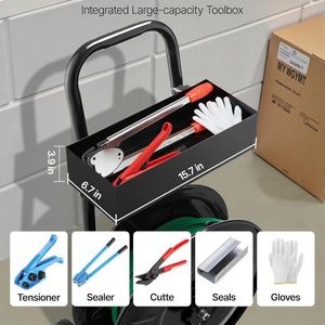 Carro industrial móvil <span class=keywords><strong>de</strong></span> alta resistencia para flejado <span class=keywords><strong>de</strong></span> rollos grandes <span class=keywords><strong>de</strong></span> PET/PP/cordón compuesto, dispensador portátil, <span class=keywords><strong>caja</strong></span> <span class=keywords><strong>de</strong></span> <span class=keywords><strong>herramientas</strong></span> 2 - Product Image 4