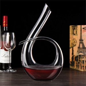 Cadeau de <span class=keywords><strong>carafe</strong></span> <span class=keywords><strong>à</strong></span> vin en forme de U, classique, en verre rouge, avec boule de nettoyage, ml - Product Image 1
