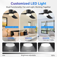 Ventilateur de plafond LED silencieux de luxe avec lumière, 42 pouces, kit de conversion BLDC, 3 pales, moderne, décoratif, télécommande