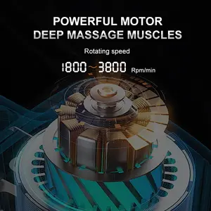 32 vitesses réglable noir LCD écran tactile affichage Relaxation musculaire Massage électrique Vibration profonde Fascia pistolet Cusotom logo