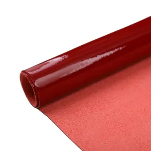 Fiber de cuir synthétique en PVC verni rouge, épaisseur de 1MM pour la fabrication de chaussures, 4 pièces