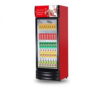 מקרר תצוגה למשקאות מסחרי -15C קירור צינורות נחושת מקפיא לשמירת טריות דלת כפולה/יחידה אנכי - Product Image 1