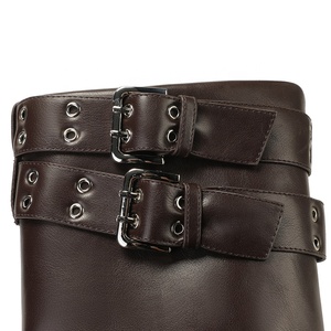 <span class=keywords><strong>Bottines</strong></span> de mode pour femmes à talon aiguille souple, personnalisables ODM OEM, à bout pointu, avec boucle de ceinture à fermoir, style formel - Product Image 5