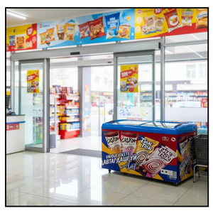 Vetrina Refrigerata per Gelati con 4 Ruote, Sbrinamento Manuale, Coperchio in Vetro, <span class=keywords><strong>Attrezzatura</strong></span> di Refrigerazione Professionale - Product Image 1