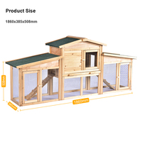 Casa/Jaula Moderna Cuadrada de Madera para Mascotas OEM con Cierre Push-Up, Impermeable, Ecológica, Reciclable, Transportín Exterior para Conejos