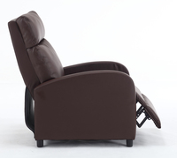 VANBOW Canapé inclinable en cuir PU marron avec soutien lombaire Fauteuil inclinable rembourré en éponge haute densité